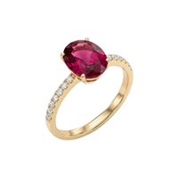 Anello Gazzola Gioielli Donna Amuleto in Oro giallo Rodolite AN-1222-16-2-18-13-RD-OV-N-F-VS
